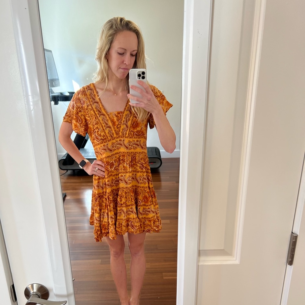 Orange floral flowy dress